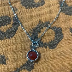 Carnelian and Sterling Silver Necklace